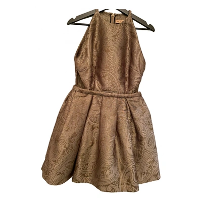 Pre-owned Vicedomini Silk Mid-length Dress In Gold