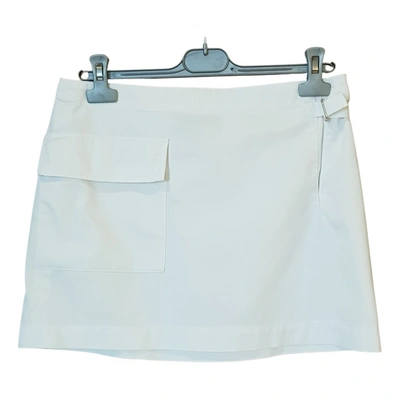 Pre-owned Dkny Mini Skirt In White