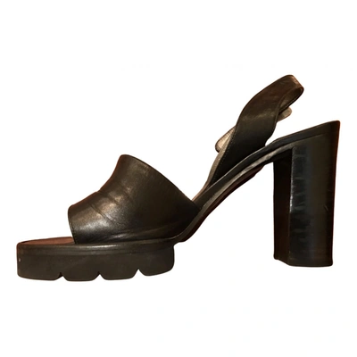 Pre-owned Walter Steiger Leather Sandals In Black