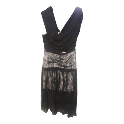 Pre-owned Self-portrait Lace Mid-length Dress In Black