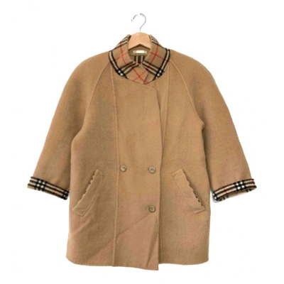 Pre-owned Burberry Wool Trench Coat In Camel