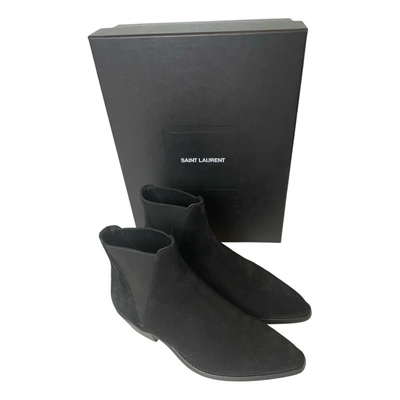Pre-owned Saint Laurent Dakota Boots In Black