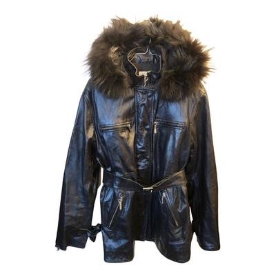 Pre-owned Philosophy Di Alberta Ferretti Leather Coat In Black