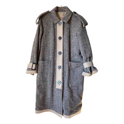 Pre-owned Burberry Wool Trench Coat In Camel