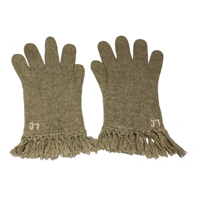 Pre-owned Les Copains Cashmere Gloves In Beige
