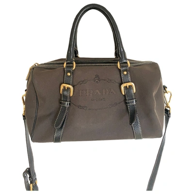 Pre-owned Prada Cloth Handbag In Brown