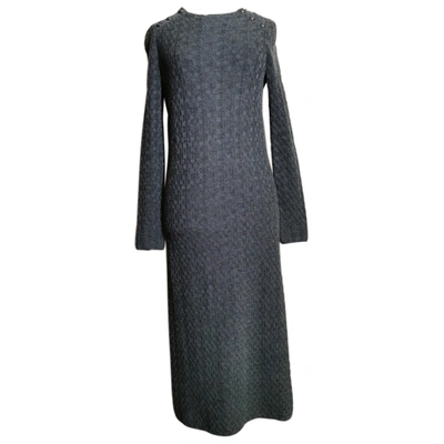 Pre-owned Chanel Cashmere Maxi Dress In Grey