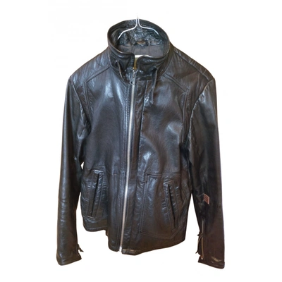 Pre-owned G-star Raw Leather Jacket In Black