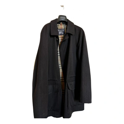 Pre-owned Burberry Wool Peacoat In Anthracite