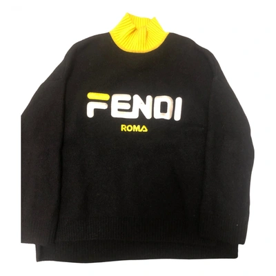 Pre-owned Fendi X Fila Wool Jumper In Black