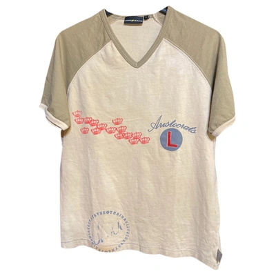 Pre-owned Dkny T-shirt In Beige