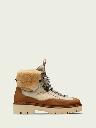 Scotch & Soda Olivine Suede Wool Hiking Boots In Brown