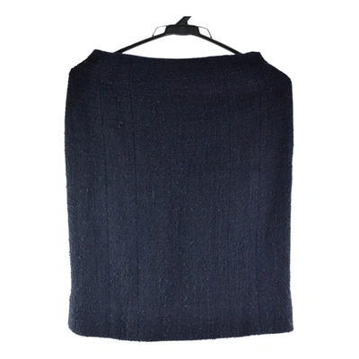 Pre-owned Chanel Wool Skirt In Navy