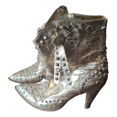 Pre-owned Giancarlo Paoli Leather Ankle Boots In Gold