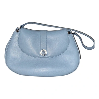 Pre-owned Bvlgari Leather Handbag In Blue