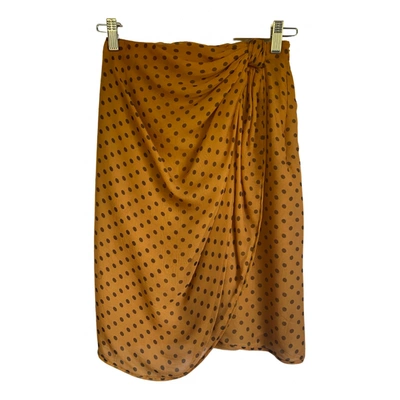 Pre-owned Valentino Silk Mid-length Skirt In Yellow