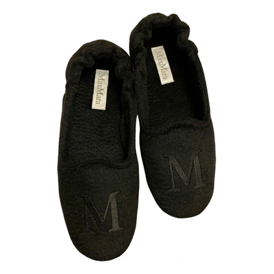 Pre-owned Max Mara Cloth Trainers In Black