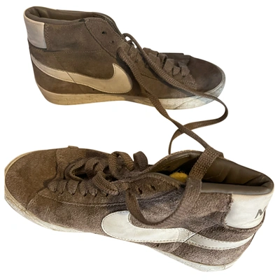 Pre-owned Nike Blazer Trainers In Brown