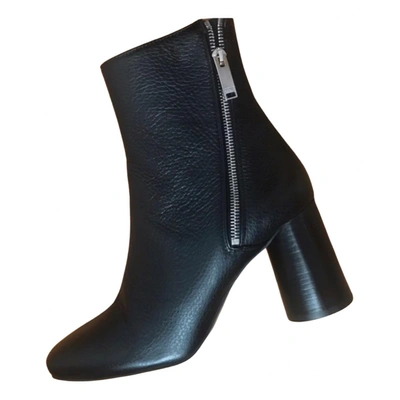 Pre-owned Claudie Pierlot Fall Winter 2020 Leather Ankle Boots In Black