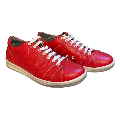 Pre-owned Marc Jacobs Leather Low Trainers In Red