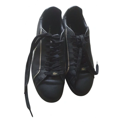 Pre-owned Lacoste Leather Trainers In Black