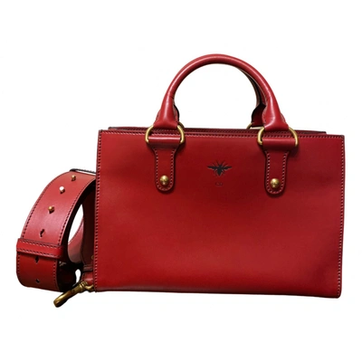 Pre-owned Dior D-bee Leather Handbag In Red