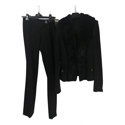 Pre-owned Elisabetta Franchi Wool Suit Jacket In Black