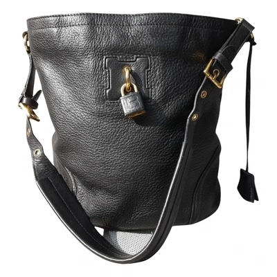Pre-owned Laura Biagiotti Leather Handbag In Black