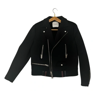 Pre-owned Ainea Faux Fur Jacket In Black