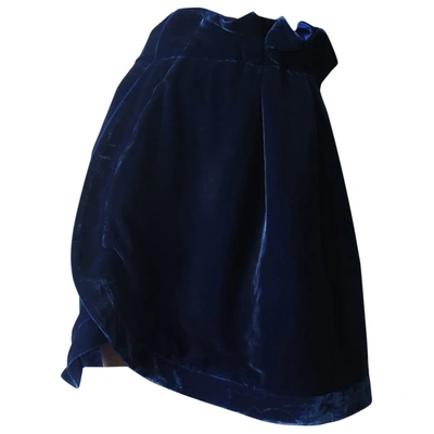 Pre-owned Emporio Armani Silk Mid-length Skirt In Blue