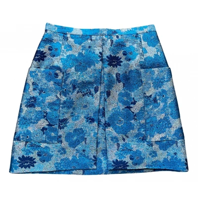 Pre-owned Christopher Kane Silk Mini Skirt In Blue