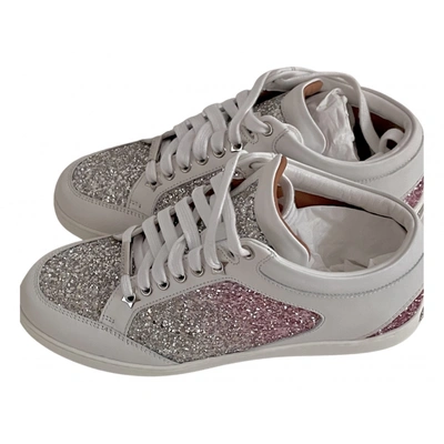 Pre-owned Jimmy Choo Leather Trainers In White