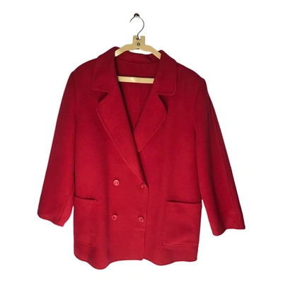 Pre-owned Burberry Wool Jacket In Red