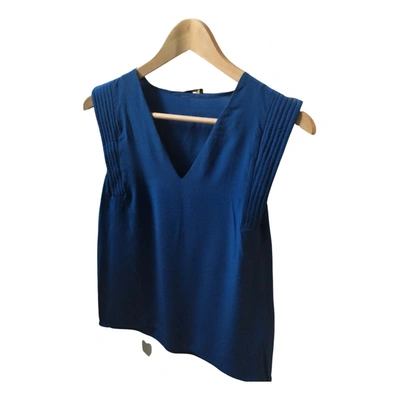 Pre-owned Maje Silk Top In Blue