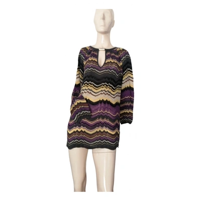 Pre-owned M Missoni Mini Dress In Purple