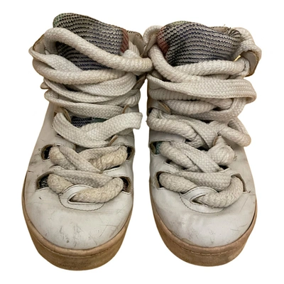 Pre-owned Essentiel Antwerp Leather High Trainers In White