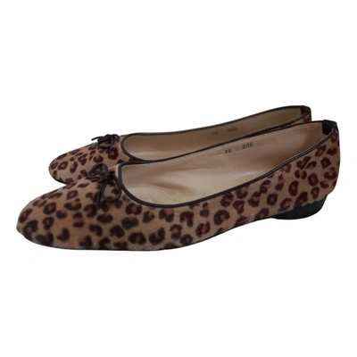 Pre-owned Emma Hope Leather Ballet Flats In Brown