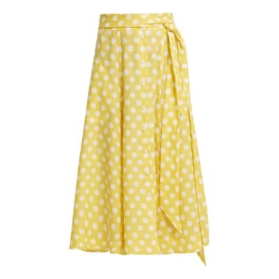 Pre-owned Lisa Marie Fernandez Linen Mid-length Skirt In Yellow