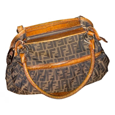 Pre-owned Fendi Chef Cloth Handbag In Brown