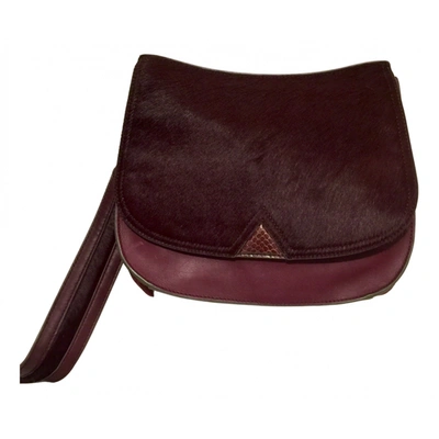 Pre-owned Brian Atwood Leather Crossbody Bag In Burgundy