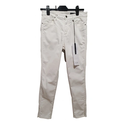 Pre-owned Emporio Armani Straight Pants In White