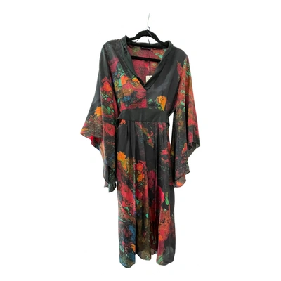 Pre-owned Carl Kapp Silk Mid-length Dress In Multicolour