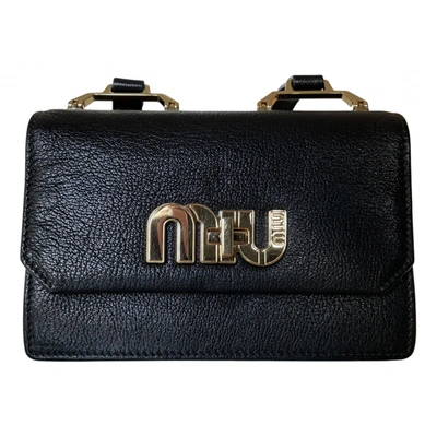 Pre-owned Miu Miu Madras Leather Crossbody Bag In Black