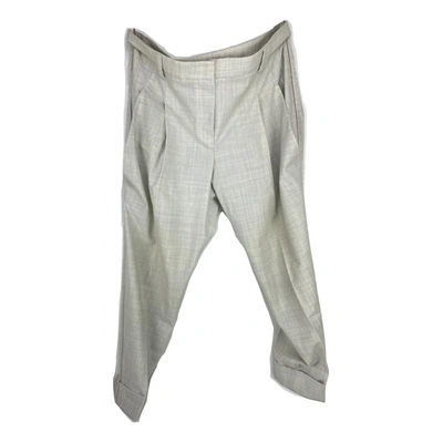 Pre-owned Brunello Cucinelli Wool Trousers In Grey