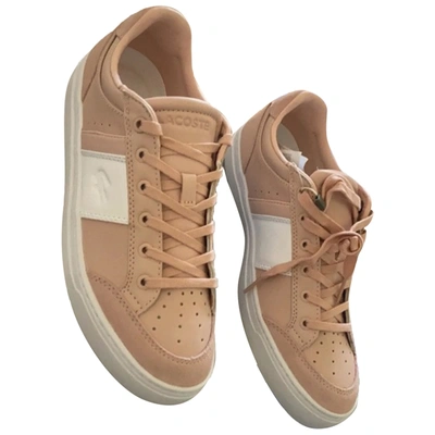 Pre-owned Lacoste Leather Trainers In Pink