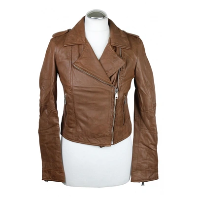 Pre-owned Oakwood Leather Short Vest In Brown