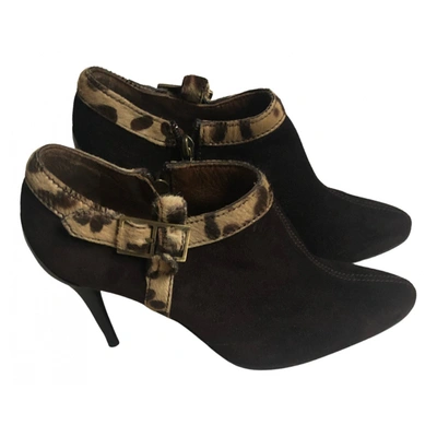 Pre-owned Casadei Ankle Boots In Brown