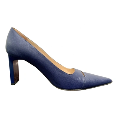 Pre-owned Escada Leather Heels In Blue