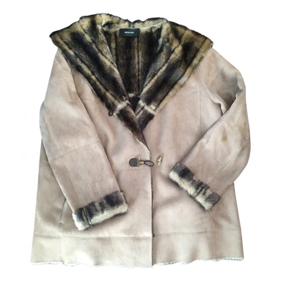 Pre-owned Elena Miro' Faux Fur Coat In Beige