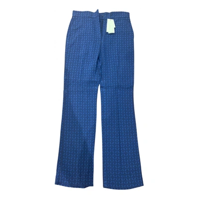 Pre-owned Sandro Straight Pants In Blue